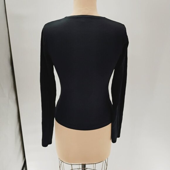 New Reformation Sybil Long Sleeve Cross Strap Top In Black Size M - Picture 9 of 12